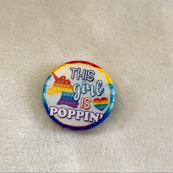 I.5 inch this girl is poppin’ pin back button set - Picture 3 of 4